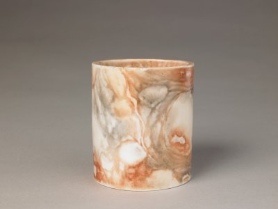 图片[1]-Imitation stone grain glaze pen holder-China Archive